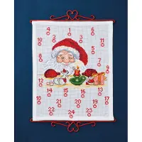 Mango Permin Kreuzstich Stickpackung Adventskalender "Santa Claus und Mäuse", Zählmuster, 38x46cm