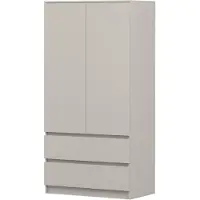 Imoebel 24 Drehtürenschrank SOLO 2D2S II, Schlafzimmer, Kleiderschrank Schrank 90 cm Kaschmir/Kaschmir, zweitürig, zwei Schubladen, grifflos