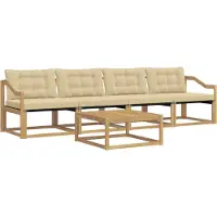 vidaXL Outdoor-Sofagarnitur 5 pcs Weiß und Beige 79 x 79 x 37 cm