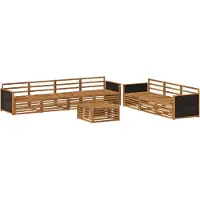 vidaXL Outdoor-Sofagarnitur 8 pcs Natur 79 x 79 x 37 cm