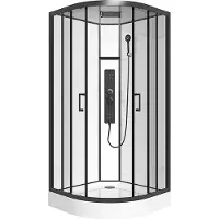 Vente-unique Whirlpool-Viertelkreis-Duschkabine - B 90 x T 90 x H 215 cm - SOLENA