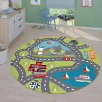 TT Home Kinderzimmerteppich Teppich Junge Mädchen Kinderteppich Baby Rutschfest Strasse