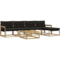 vidaXL Outdoor-Sofagarnitur 6 stk. Weiß und Schwarz
