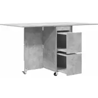 vidaXL Esstisch 140 x 80 x 77 cm Holzwerkstoff Betongrau Rechtwinklig