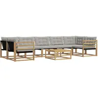 vidaXL Outdoor-Sofagarnitur 8 pcs Weiß und Hellgrau 79 x 79 x 37 cm