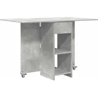 vidaXL Esstisch 115 x 70 x 75 cm Holzwerkstoff Betongrau Rechtwinklig
