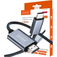 Zenwire HDMI Kabel - Adapter USB-C 3.1 auf HDMI 2.0 - 4K 60 Hz - HDR - 2 m - MHL - Nylon - Aluminium - Plug and Play