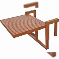 DELUKE Balkontisch PADUA - Eukalyptus, Natur, 65x64x52cm | Gartentisch Balkon-Tisch Kleiner Tisch Terrassentisch Verandatisch