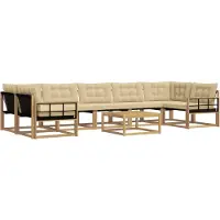 vidaXL Outdoor-Sofagarnitur 8 pcs Weiß und Beige 79 x 79 x 37 cm