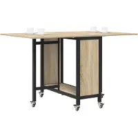 vidaXL Faltbarer Esstisch mit Rollen 130 x 80 x 76,5 cm Stahl PB