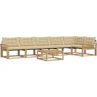 vidaXL Outdoor-Sofagarnitur 7 pcs Weiß und Beige 79 x 79 x 37 cm