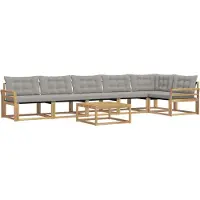vidaXL Outdoor-Sofagarnitur 7 Stk. Weiß und Hellgrau