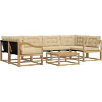 vidaXL Outdoor-Sofagarnitur 7 stk. Weiß und Beige