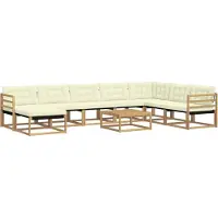 vidaXL Outdoor-Sofagarnitur 9 pcs Weiß und Creme 79 x 79 x 37 cm
