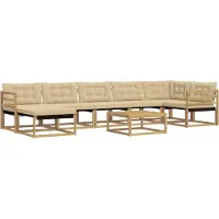 vidaXL Outdoor-Sofagarnitur 8 Stk. Weiß und Beige Massivholz Akazie
