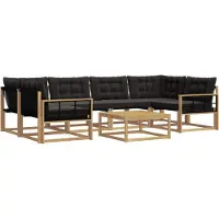 vidaXL Outdoor-Sofagarnitur 7 pcs Weiß und Schwarz 79 x 79 x 37 cm