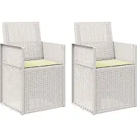 vidaXL Garten Esszimmerstühle 2 Stk. Weiß und Creme PP