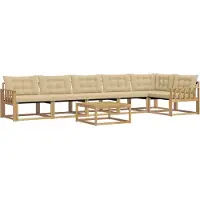 vidaXL Outdoor-Sofagarnitur 7 pcs Weiß und Beige 79 x 79 x 37 cm