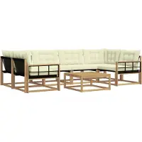vidaXL Outdoor-Sofagarnitur 7 stk. Weiß und Creme