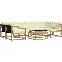vidaXL Outdoor-Sofagarnitur 7 pcs Weiß und Creme 79 x 79 x 37 cm
