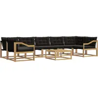vidaXL Outdoor-Sofagarnitur 8 Stk. Weiß und Schwarz