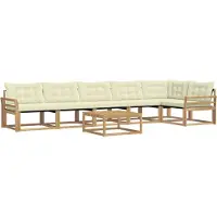 vidaXL Outdoor-Sofagarnitur 7 pcs Weiß und Creme 79 x 79 x 37 cm