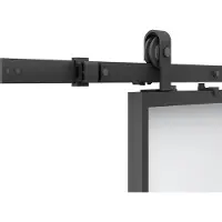 Vente-unique Doppel-Schiebetür mit Laufschienensystem - Aluminium & rauchfarbenes Sicherheitsglas - 2 x 205 cm x 73 cm - LINCI II