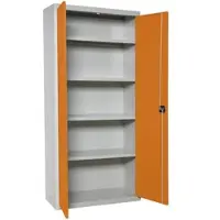 Simon Rack Aktenschrank, Mehrzweckschrank, Stahl-Aufbewahrungsschrank, 4 Ebenen, Doppeltüren, Schloss - Simonlocker