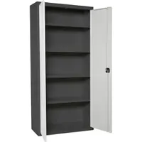 Simon Rack Aktenschrank, Mehrzweckschrank, Stahl-Aufbewahrungsschrank, 4 Ebenen, Doppeltüren, Schloss - Simonlocker