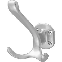 Hermeta Huthaken 0028 zweifach Ausladung 90 mm Aluminium silberfarbig eloxiert Höhe 100 mm