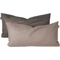 Schiesser Kissenhüllenset Doubleface | 2-teilig | Zweifarbig | Renforcé | 100% Baumwolle | Reißverschluss | 40x80cm | Taupe-Dunkelgrau
