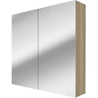 AcquaVapore Spiegelschrank Badspiegel Badezimmer Spiegel City 80cm braun Eiche ohne LED Beleuchtung