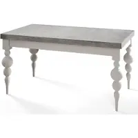 Alpi Möbel Rechteckiger Esstisch Ausziehbar Lena, Moderner Wohnzimmertisch 170-250x90x78, 5 cm , Grau mit Tischbeinen in Weiß