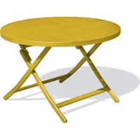 DCB Groupe Runder Gartenklapptisch, Aluminium, senfgelb