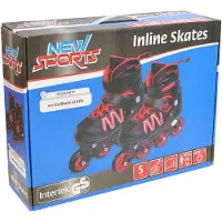 New Sports Inliner schwarz/rot ABEC 7, Grösse 31-34