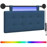 Syfax Hängendes Kopfteil Mit LED Licht Blau Stoff