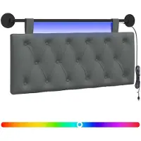 Syfax Hängendes Kopfteil Mit LED Licht Dunkelgrau Stoff