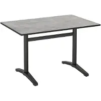 BIG Möbel Gastro Outdoor Terrassentisch Richard Double | 120x70 cm | HPL Compact Zement Beton Grau