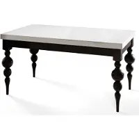 Alpi Möbel Rechteckiger Esstisch Ausziehbar Lena, Moderner Wohnzimmertisch 200-300x100x78, 5 cm , Schwarz mit Tischbeinen in Schwarz