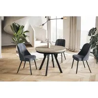 Alpi Möbel Esstisch Rund Evo, Moderner Esstich Ausziehbar, Tisch mit Stabile Konstruktion, Durchmesser 120 - 220 cm, Farbe Sonoma