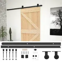 Syfax Schiebetür Natürlich und Schwarz 90 x 210 cm
