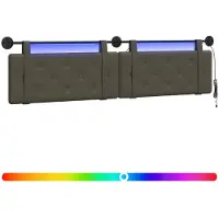 Syfax Hängendes Kopfteil Mit LED Licht Grau Kunstleder
