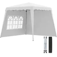 Outsunny Faltpavillon 2,4x2,4m Pavillon höhenverstellbar Partyzelt mit UV-Schutz