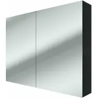 AcquaVapore Spiegelschrank Badspiegel Badezimmer Spiegel City 100cm Esche schwarz mit 5W LED-Strahler