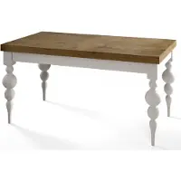 Alpi Möbel Rechteckiger Esstisch Ausziehbar Lena, Moderner Wohnzimmertisch 160-210x90x78, 5 cm , Lefkas mit Tischbeinen in Weiß