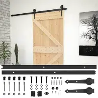 Syfax Schiebetür Natürlich und Schwarz 90 x 210 cm