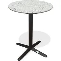 DCB Groupe Runder Gartentisch aus Stahl mit Terrazzoplatte