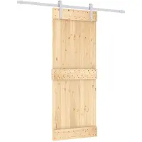 Syfax Schiebetür Natürlich und Weiß 80 x 210 cm Massivkiefer