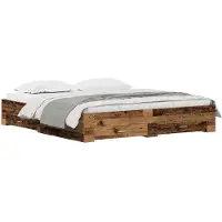 Syfax Bettrahmen mit Schubladen Altholz 180 x 200 cm Holzwerkstoff