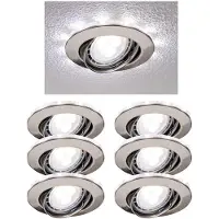 Paulmann 6er Set Einbauleuchtenn Eisen gebürstet kaltweiss 6x 4,5W LED GU10 + 6x1W LED Ring 6400K